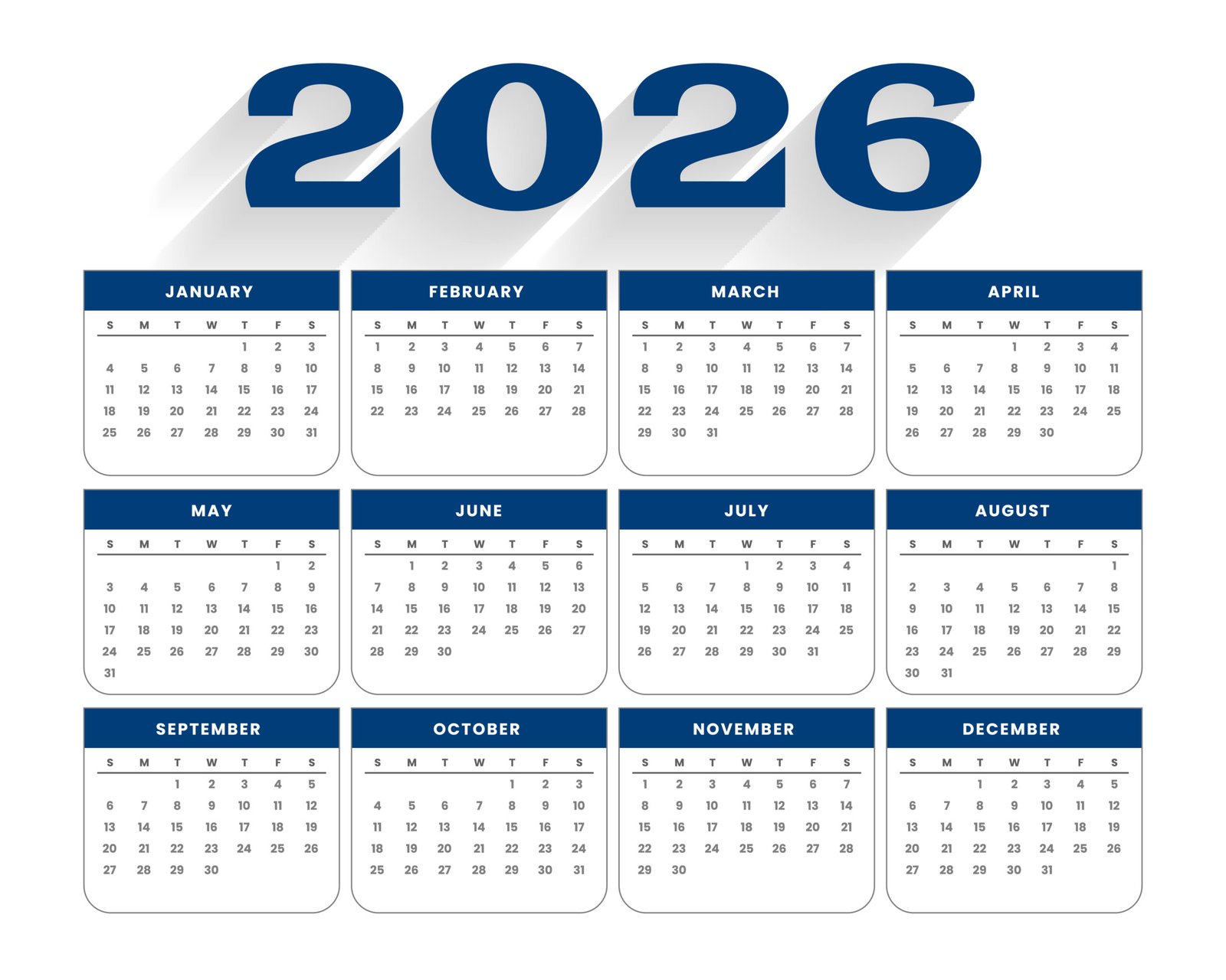 2026 Calendar Base